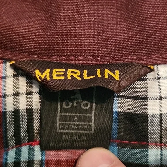 Men's Merlin "Wesley" Burgundy Jacket Waxed Cotton Made In England - Picture 4 of 8